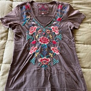 Johnny Was Embroidered T Shirt